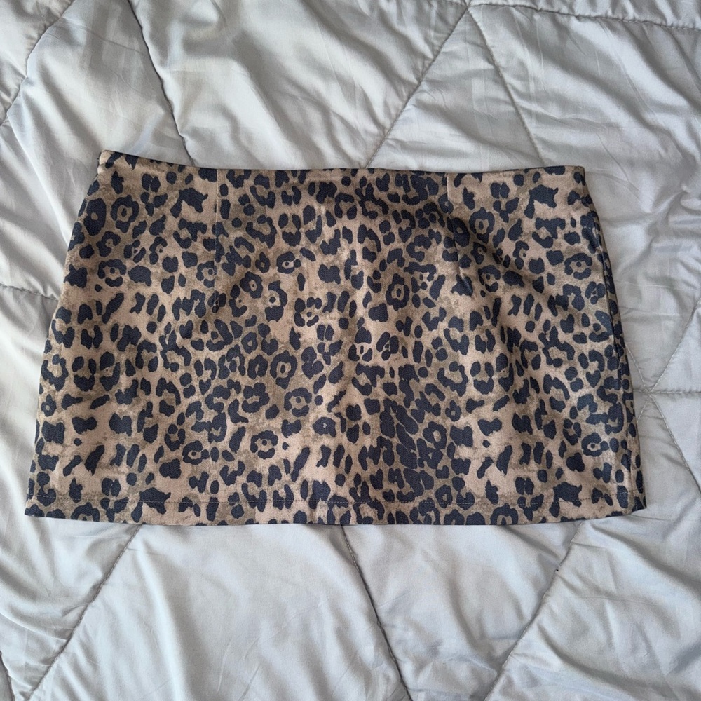 Leopard Print Mini Skirt